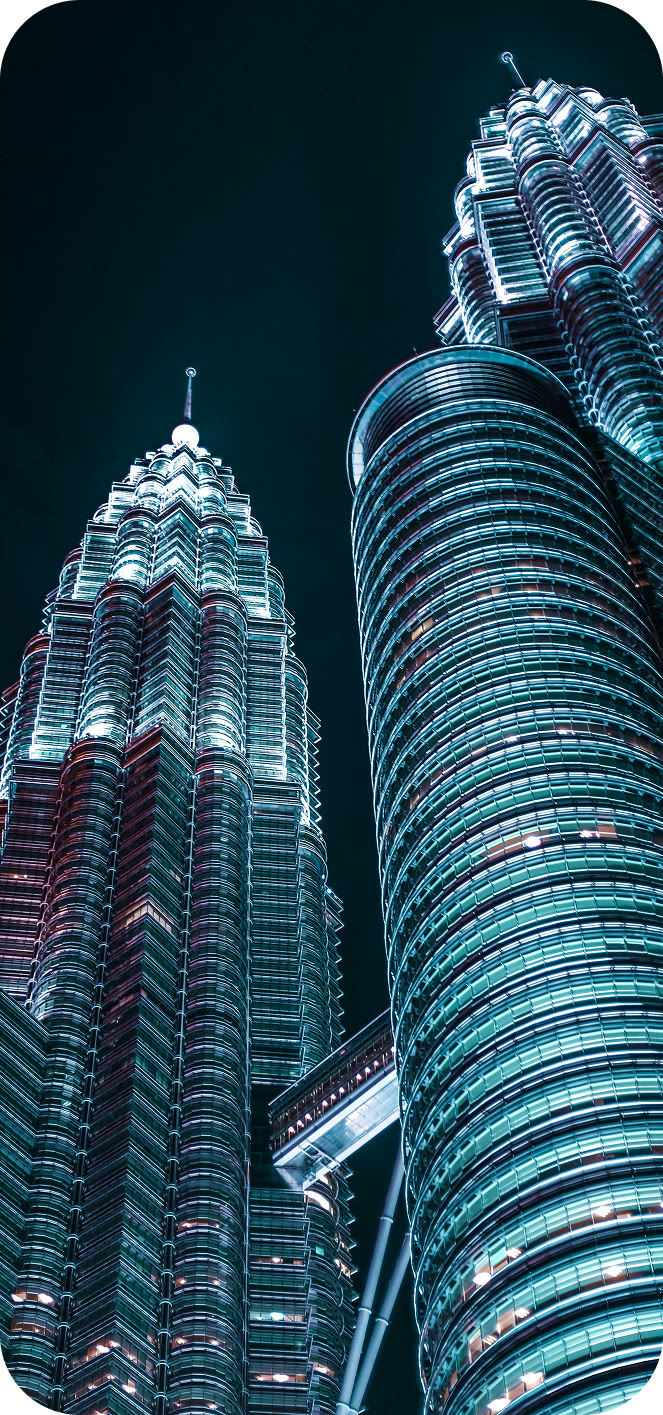 Le Torri Petronas illuminate di notte