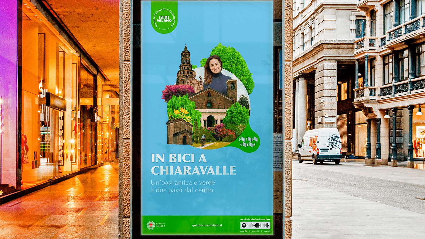 Il manifesto di Chiaravalle su un display cittadino